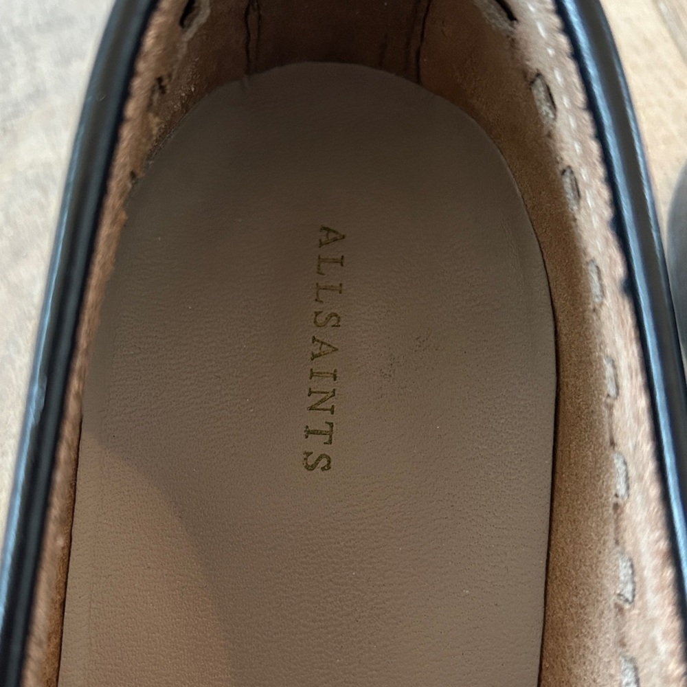 All Saints Sofia Italian Leather Hand Stitched Loafer - Picture 4 of 8